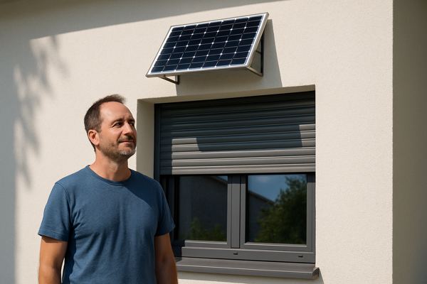 Panneau solaire d'un moteur de volet roulant sans fil — Dépannage Volet Zaffer